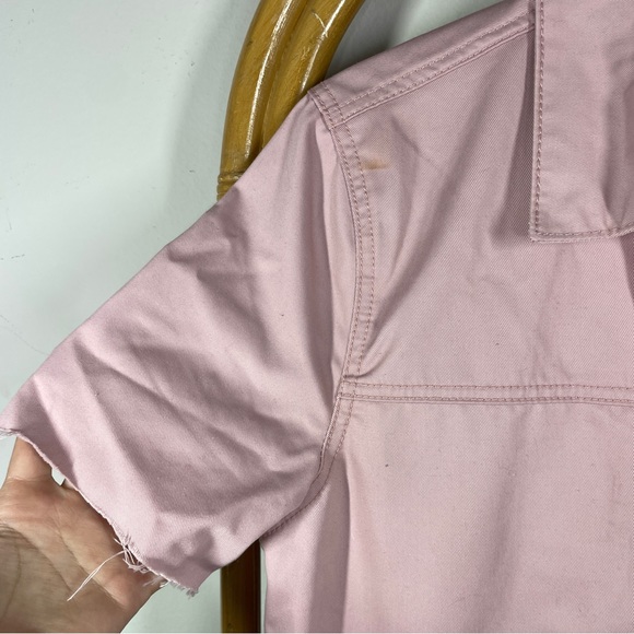 M.C. Overalls Pink Short Sleeve Collard Overalls sz S - Picture 8 of 10